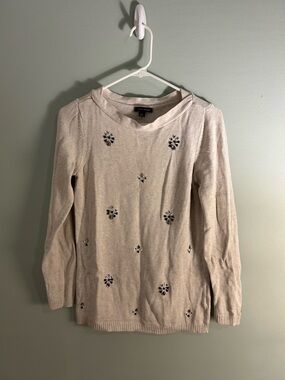 Tommy Hilfiger Neutral Beige Crewneck Sweater with Logo Tag